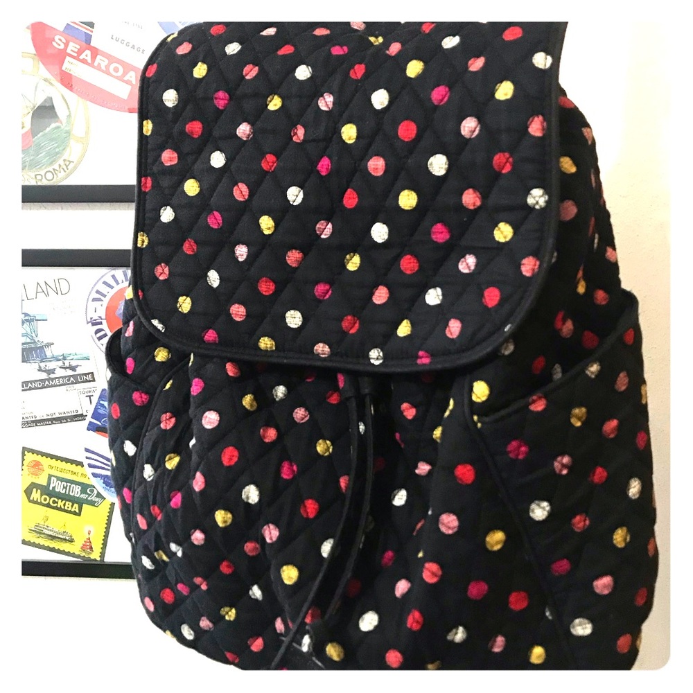 Vera Bradley Drawstring Backpack in Havana Dots